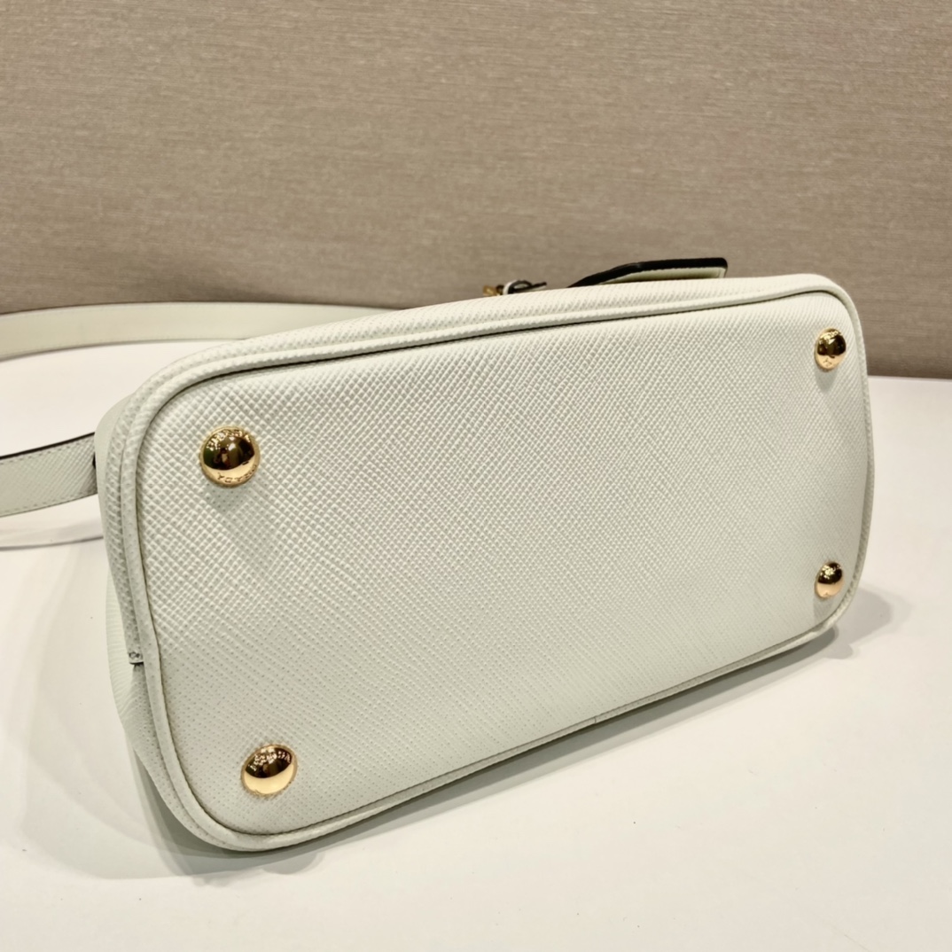 Prada Double Saffiano Leather Mini Bag Shoulder Bag White 1BG443